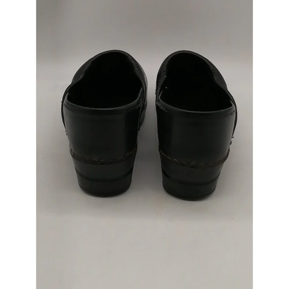 Dansko Loafers Womens Black EUR 39 Leather Clog Shoes Walking Comfort